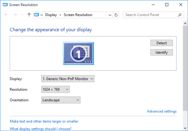 Windows 10 Screen Resolution Locked